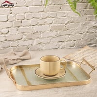 تبسي تقديم مستطيل مذهب ثلجي