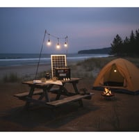 جهاز متنقل بالطاقة الشمسية – 3 لمبات + راديو + كشا...