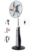 مروحة 12–220 فولت مع بطارية تخزين قابلة لإعادة الش...