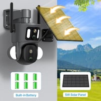 كاميرا مراقبة بالطاقة الشمسية - 6 ميجابكسل مع عدست...