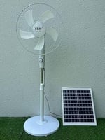 مروحة تعمل بالطاقة الشمسية – 3 سرعات مع لمبتين وتح...