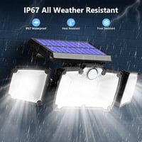 كشاف طاقة شمسية ثلاثي الأضواء مع مستشعر حركة