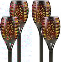 مجموعة من 4 مصابيح شعلة للتزيين تعمل بالطاقة الشمس...