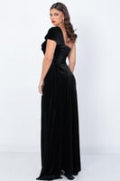 فستان مخمل اسود موديل 176210