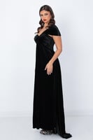 فستان مخمل اسود موديل 176210