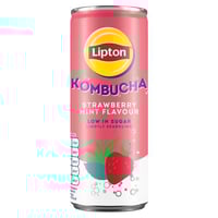 ليبتون كومبوتشا سكر خفيف الفراولة والنعناع 250 مل