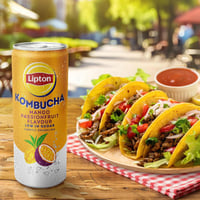 ليبتون كومبوتشا سكر خفيف مانجو وفاكهة الباشن 250 م...