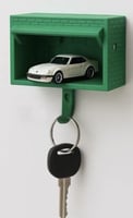 Green garage key holder