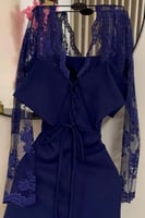 فستان سهرة باربي كحلي بأكمام دانتيل2026