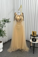 فستان سهرة فخم للحوامل خامة كريب استرتش