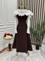 فستان سهرة أنيق بأكمام طويلة مفتوحة