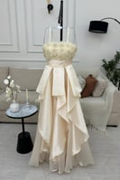 فستان سهرة عاجي أنيق - فساتين مناسبات وسهرات