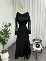 فستان سهرة أسود أنيق - فساتين فخمة