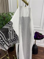 جلابية فاخرة بلمسات أنيقة من الأبيض والأسود قطعتين