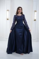 فستان سهرة لون كحلي - فساتين فخمة راقية