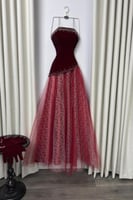 فستان سهره فخم خامة جوخ وتل بتطريز راقي