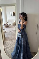 فستان ناعم للعيد مع وشاح طويل - فساتين العيد