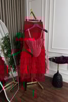 طقم سهرة ملكي قطعتين أحمر