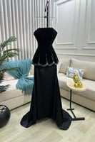 فستان سواريه أسود فاخر فساتين سهره الإمارات 2026