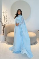 جلابية شيفون للعيد بتطريز ناعم وجميل