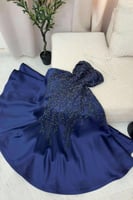 فستان سهرة خامة ميكادو تطريز فاخر – متوفر ثلاثة أل...