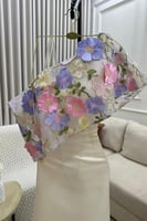 فستان سهرة طويل صدر مشجر