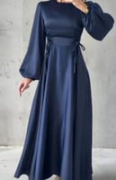 فستان سهرة طويل خامة حرير صافي