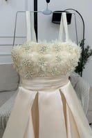 فستان سهرة عاجي أنيق - فساتين مناسبات وسهرات