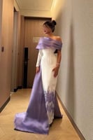 فستان سهرة وردي بكم دانتيل شفاف - فساتين مناسبات ر...