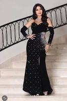 فستان سواريه أسود فاخر فساتين سهره الإمارات 2026