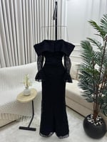 فستان أسود دانتيل موديل ذيل السمكة