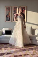 فستان سهره فخم خامة دانتيل وجيبون