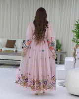 فستان شيفون وردي أنيق