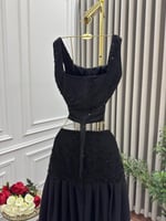 طقم فستان سهره فاخر قطعتين