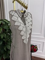 جلابية رمضان لون بيج قطعتين بتصميم مميز وأنيق