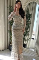 فستان سهره مطرز ثقيل فخم