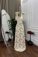 فستان سهرة تول مطرز راقي - فساتين سوارية