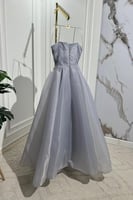 فستان رمادي ناعم للسن المحير