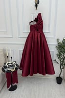 فستان سهرة فخم أوف شولدر بأكمام منفصلة