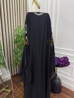 جلابية فخمة فاخرة بتطريز ذهبي - جلابيات سهره