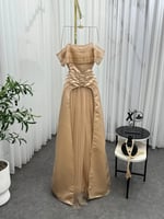 فستان سهرة ذهبي تفته - فساتين راقية