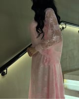 فستان سهره فاخر مشجر وردي فاتح