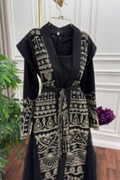 جلابية ملكية رمضانية لون عنابي + اسود