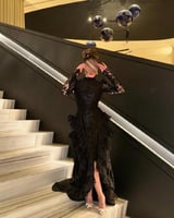 فستان سهرة أسود دانتيل فاخر