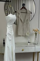 لبس العيد 2026 - جمبسوت تفتة استرتش مطرز ورود