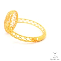 خاتم ذهب أصفر بتصميم شبكي أنيق للنساء عيار 21 (RN....