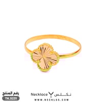 طقم ذهب عيار 21 تصميم زهري فاخر ولمسة أنثوية متكام...