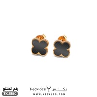 طقم زهرة البرسيم الأسود المميز عيار 18 (TK.5180)