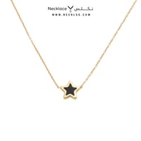 قلادة ذهب عيار 18 تصميم نجمة لون أسود فاخر (NC.571...