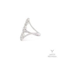 خاتم ذهب أبيض عيار 18 (RNLZ.0439)